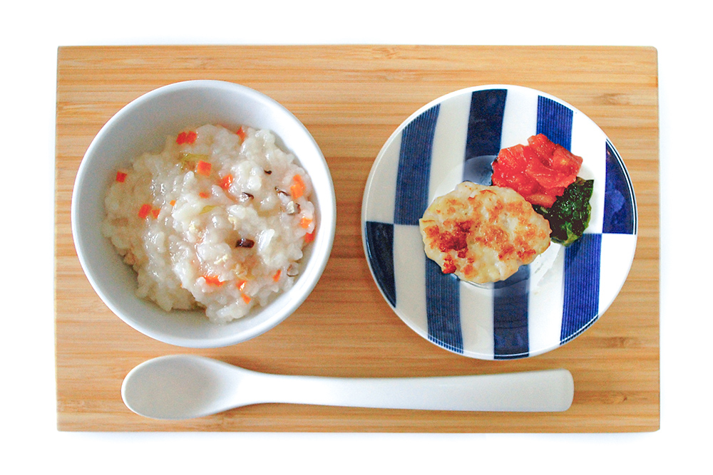 雑炊と豆腐ハンバーグの離乳食